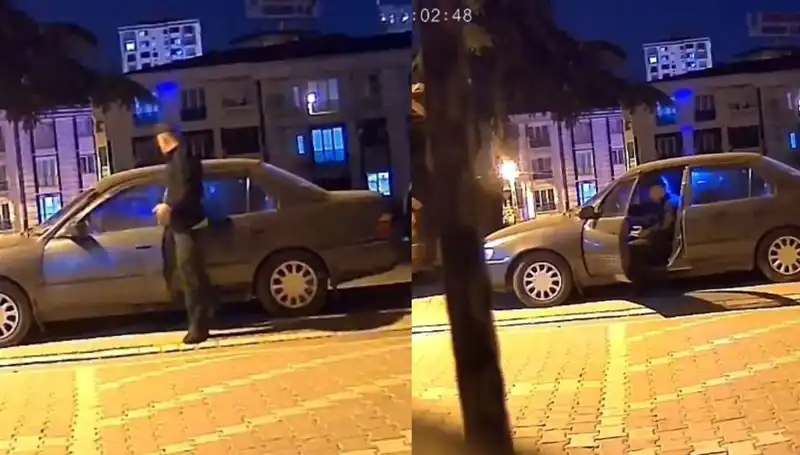 Park Halindeki Otomobili Saniyeler İçinde Çalan Hırsız Yakalandı